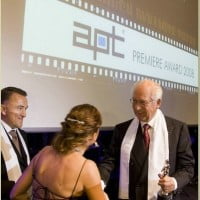 Zangeres Irene de Raadt als presentatrice van het APT Awards Gala in het Maritim Hotel in Düsseldorf.